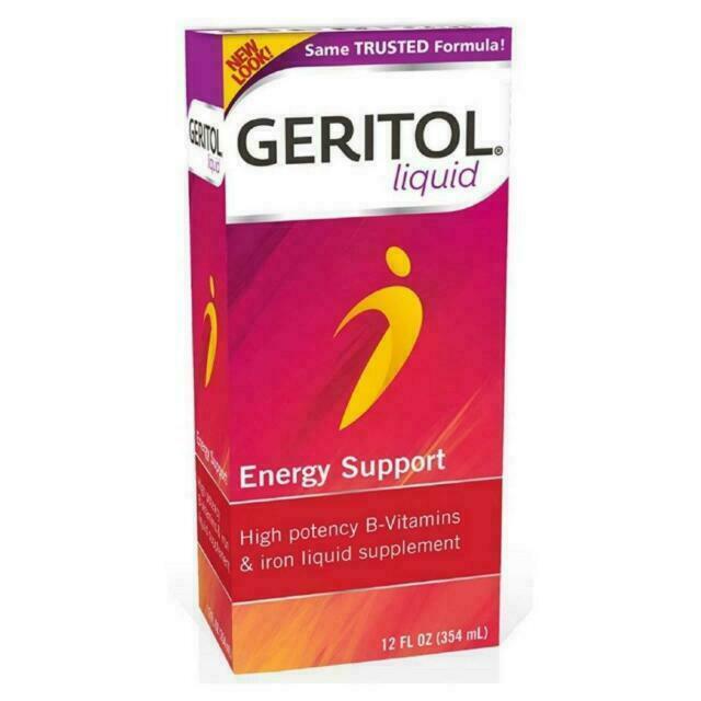 Geritol Liquid Energy Support High Potency B-Vitamins & Iron Supplement 12 Fl Oz