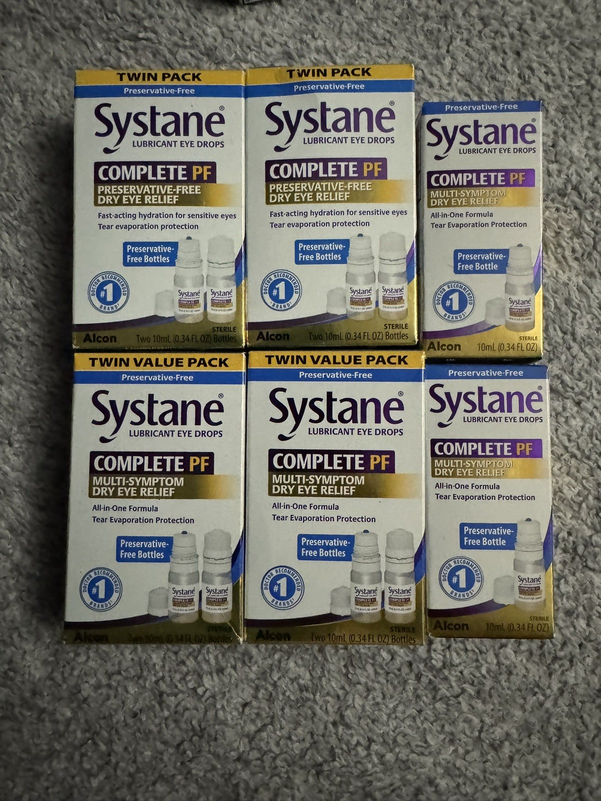 New Lot Of 5 Twin Packs Systane Complete PF Lubricant Dry Eye Drops 11/2027