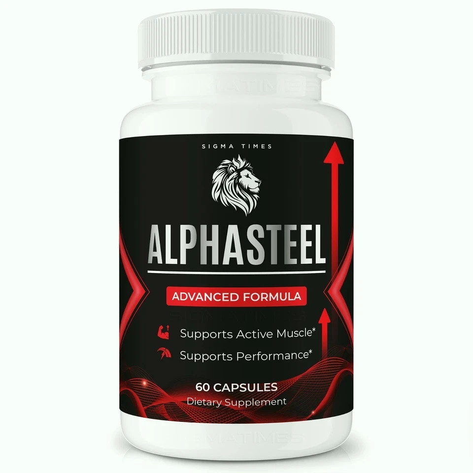 New Pack Alpha Steel Vitality, Stamina & Male Wellness Capsules 60ct Free Ship