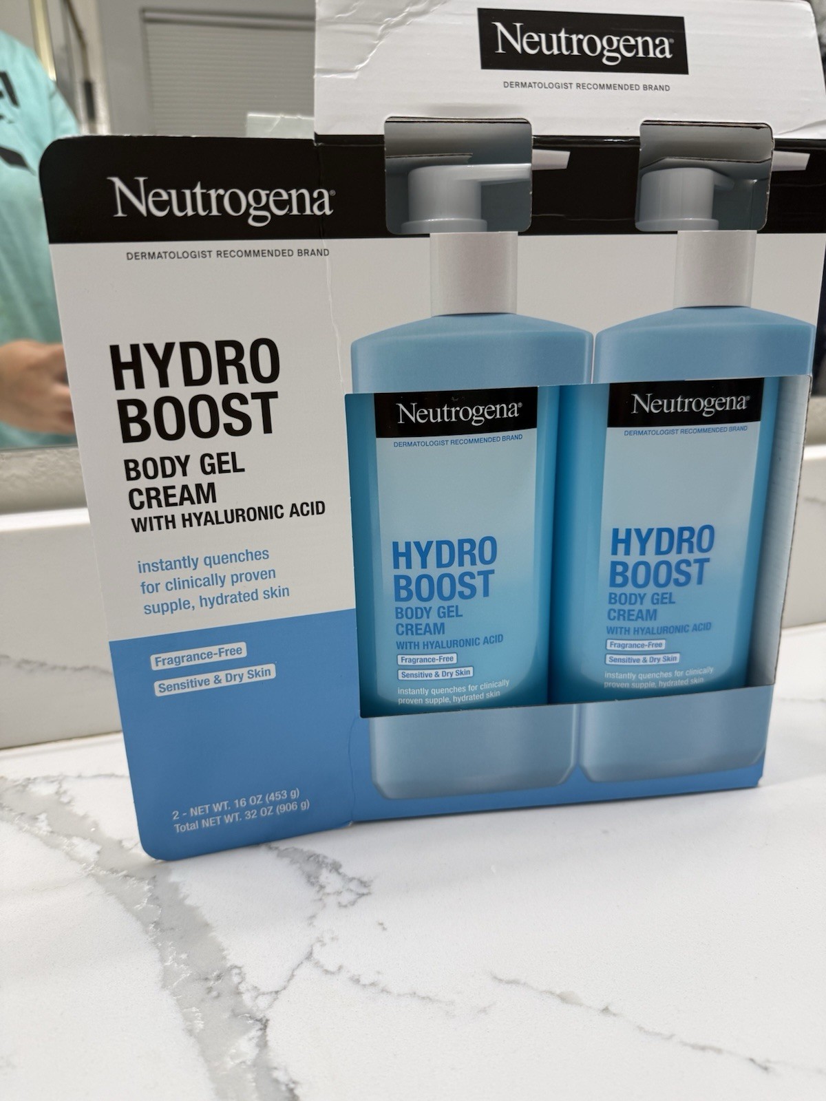 Neutrogena Hydro Boost Hyaluronic Acid Body Gel Cream Fragrance Free 2×16 oz