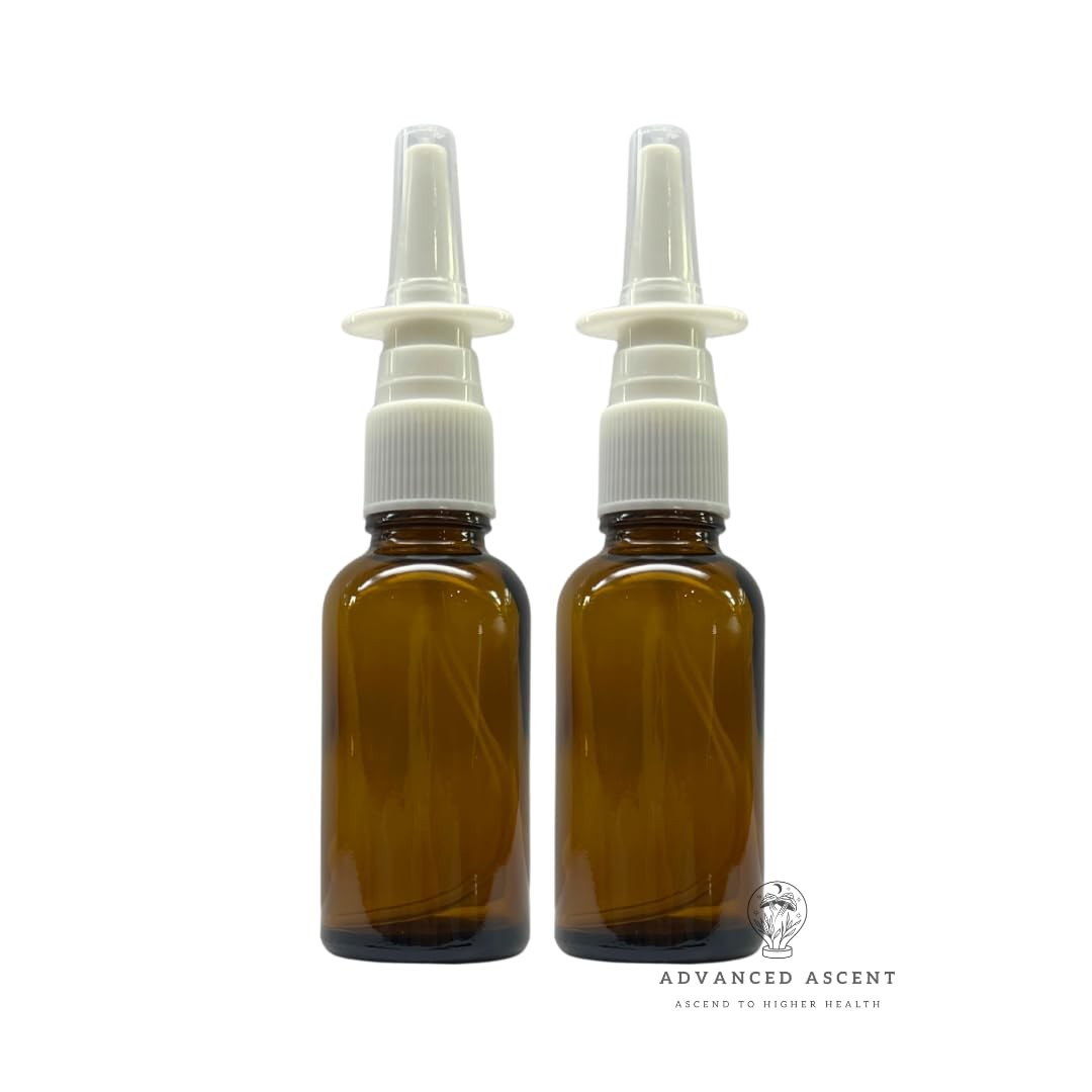 Amber Glass 1 oz Nasal Sprayer EMPTY, Refillable, Travel Sized, Quality Glass…