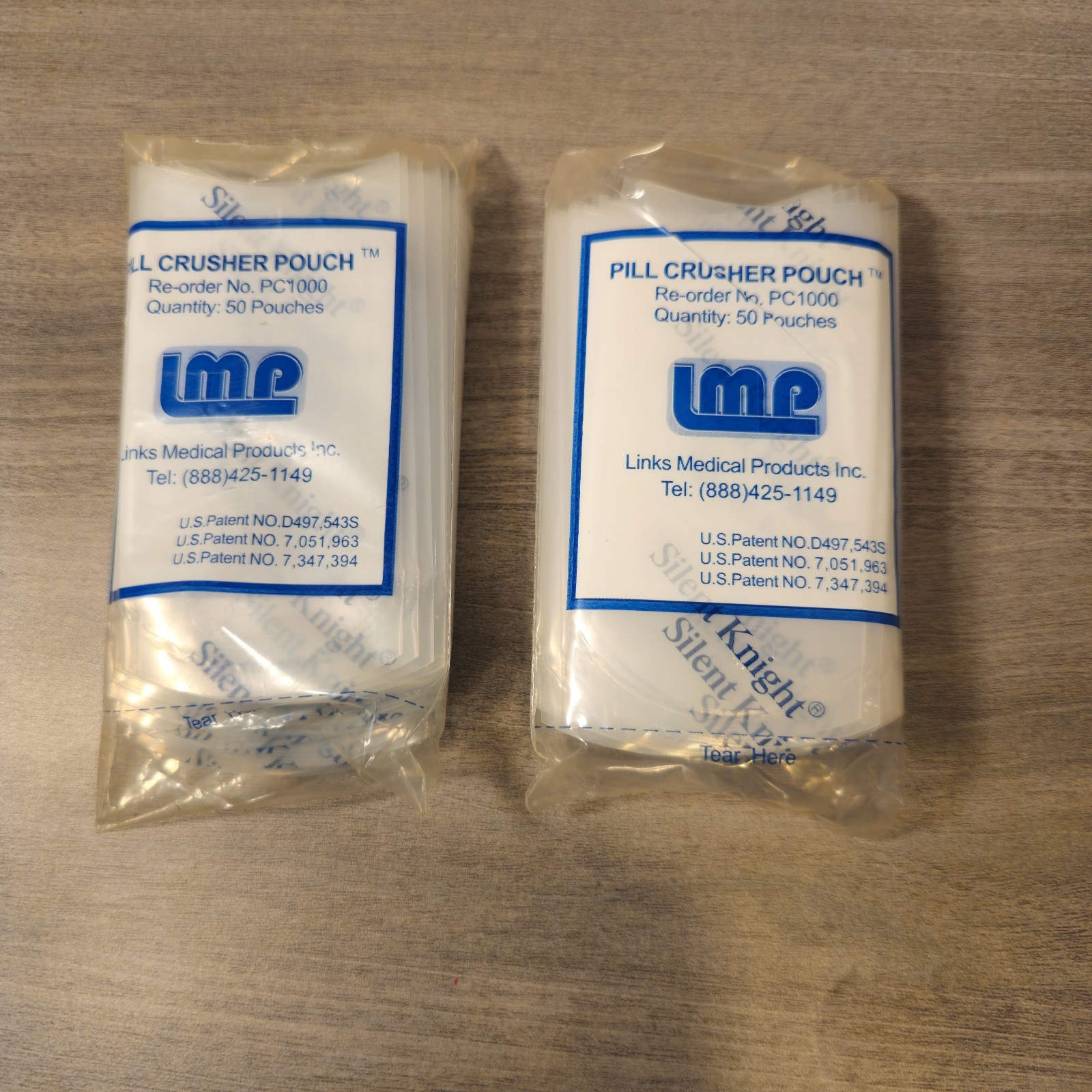 LMP 100 pcs Pill Crusher Pouch (2pks of 50) for Silent Knight New