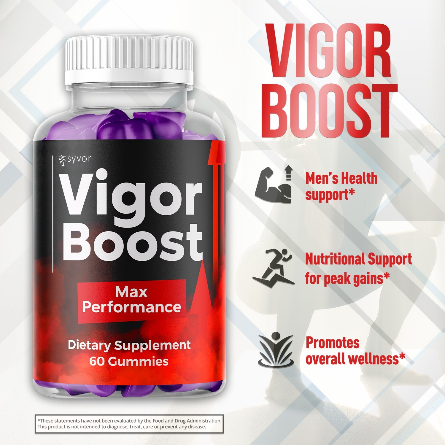 (3 Pack) Vigor Boost Gummys Advanced Male Support Formula VigorBoost 180 Gummies