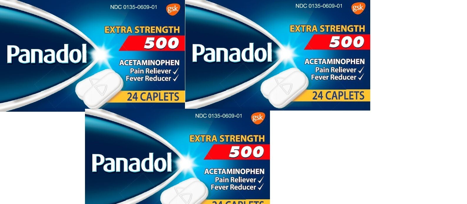 Panadol Extra Strength 500mg 24 ea (3 Pack )EXP /2027