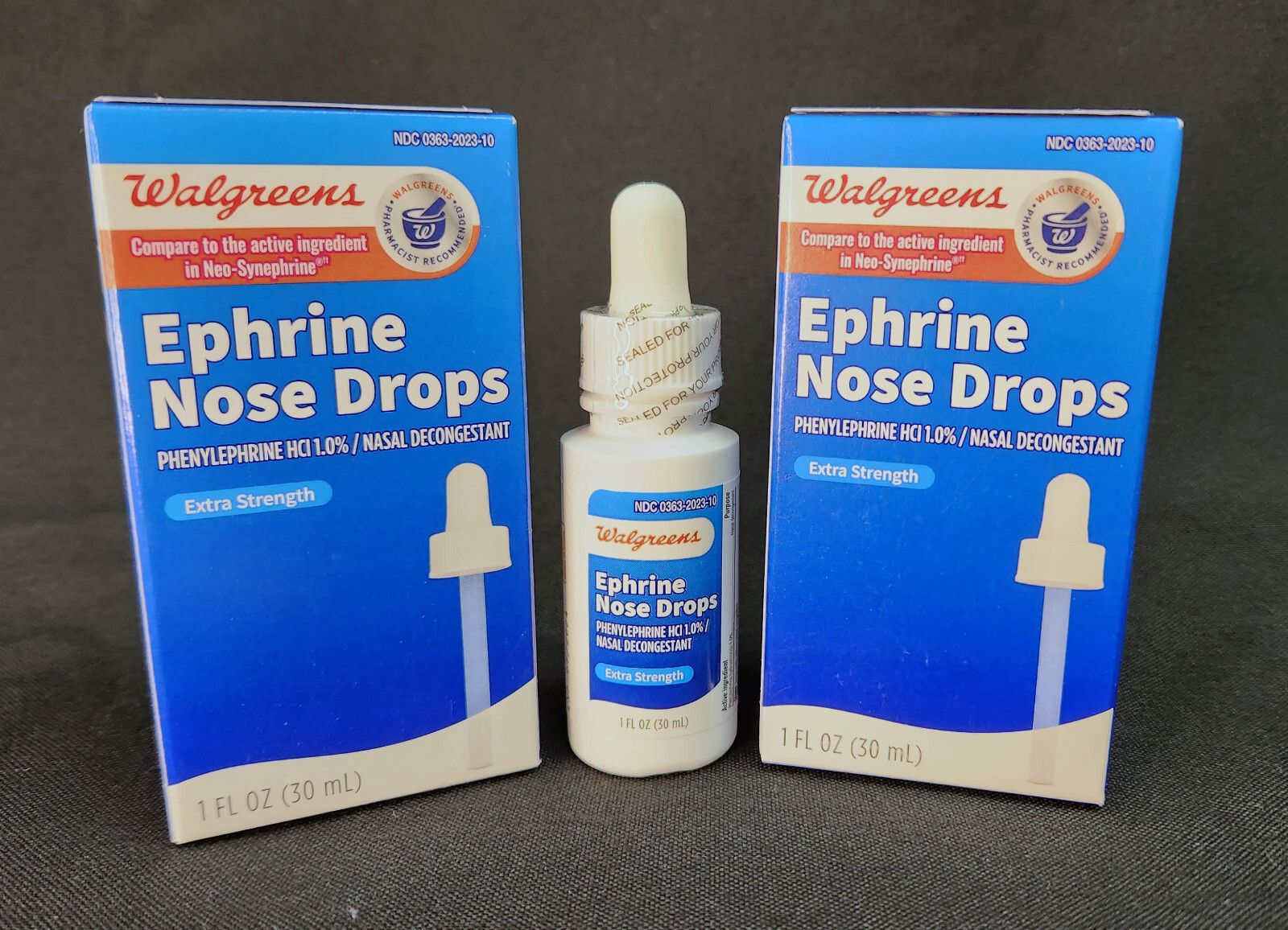 Nose Drops, 2 Pack, Walgreens Ephrine Nasal Decongestant, 1oz EXP 10/2025