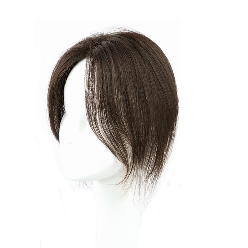 100% Real Human Hair Topper Toupee Clip Hairpiece Bangs Bob Top Wigs For Women