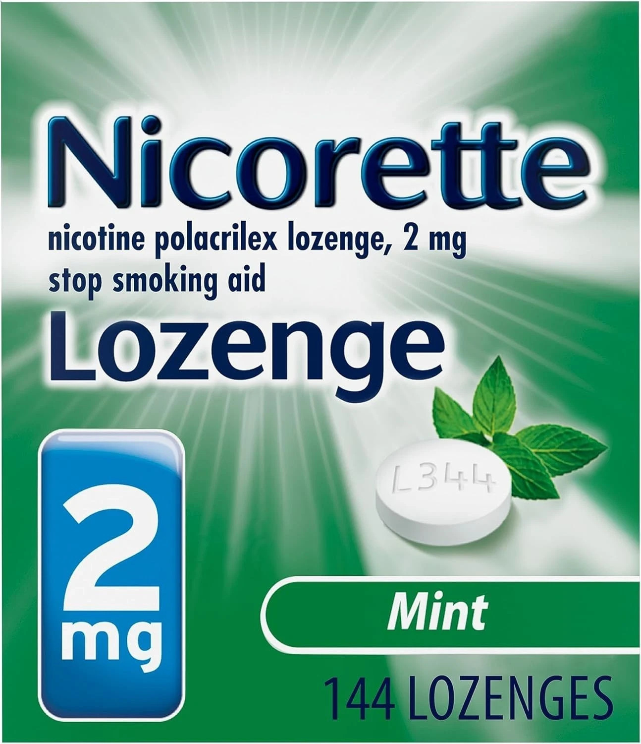 Nicorette Lozenge- Nicotine mint Lozenges to Stop Smoking, 2 mg, Mint Flavor – 1