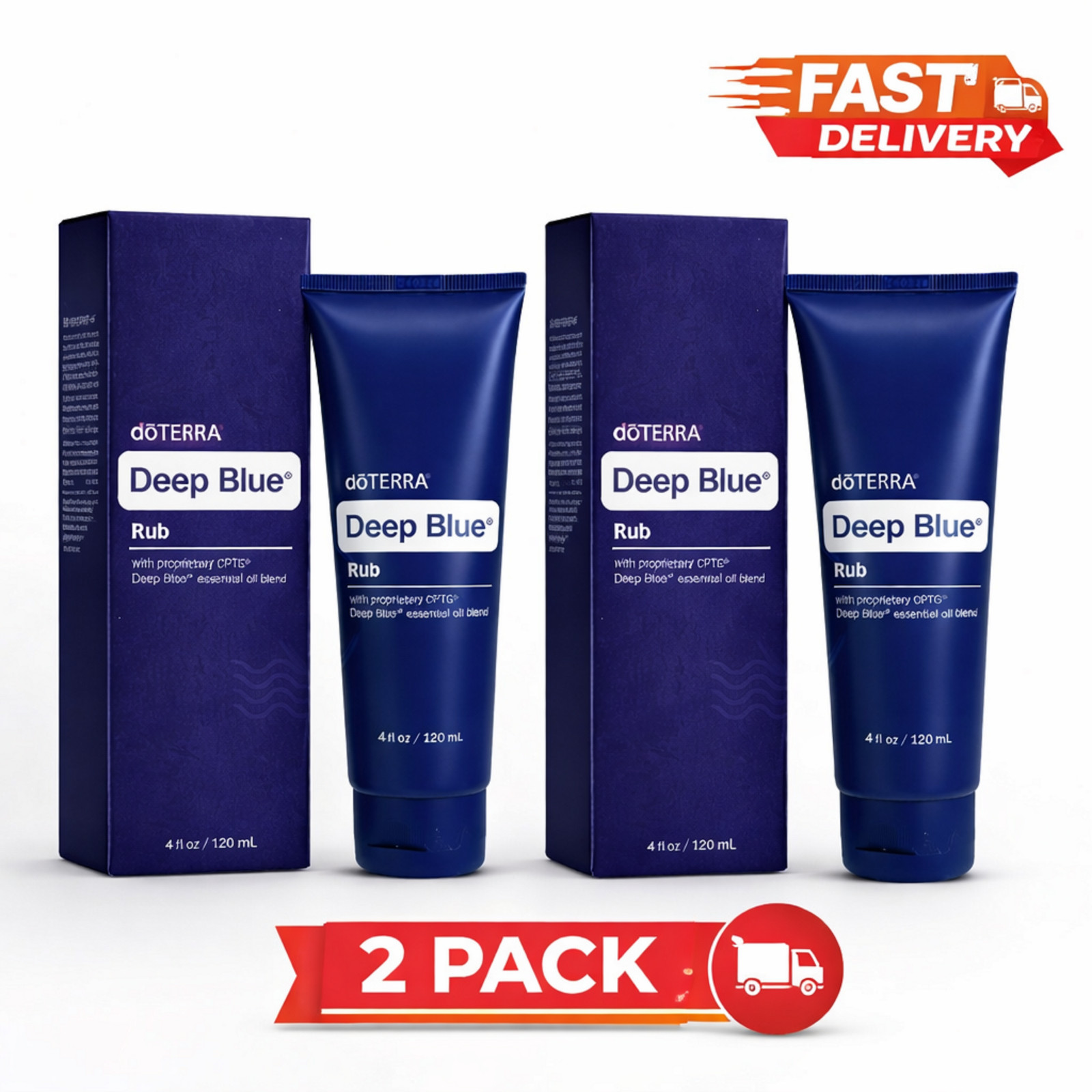 2 PACK DoTERRA Deep Blue doterra Rub Body Cream. 4 oz EXP:02/2027
