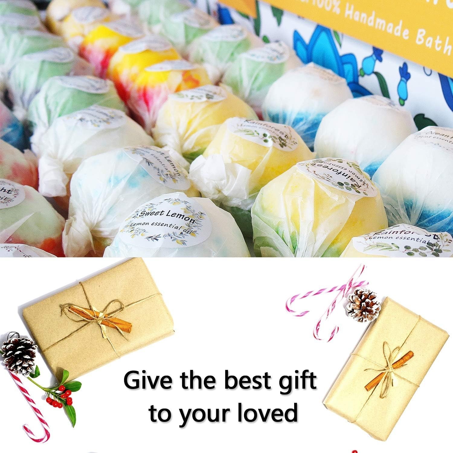 Bath Bombs Gift Set 50 Handmade Bulk Bath Bombs Kids Women Men Wonderful Fizz