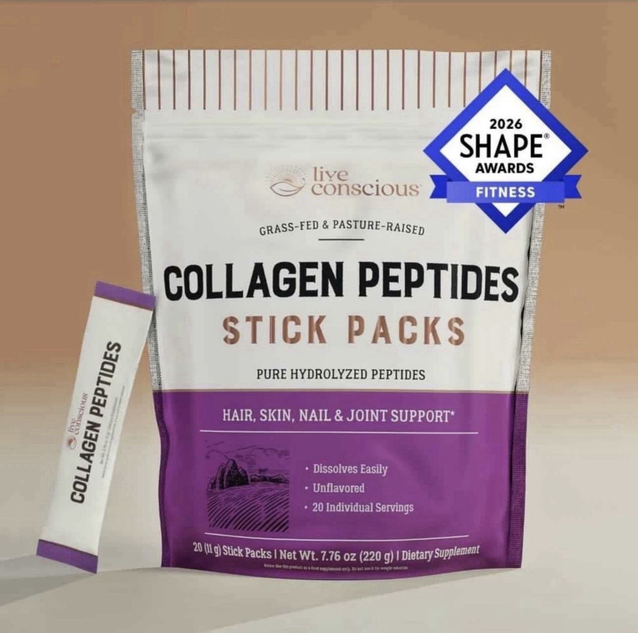 NEW Live Conscious, Collagen Peptides, Unflavored, 7.8 oz (220 g)