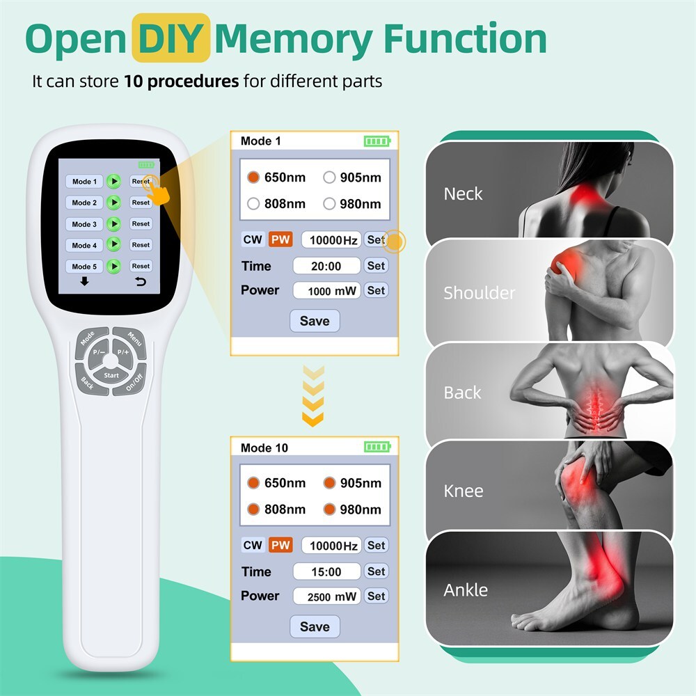 650nm 808nm 905nm 980nm Cold Laser Treatment for Muscle Joint Body Pain Relief