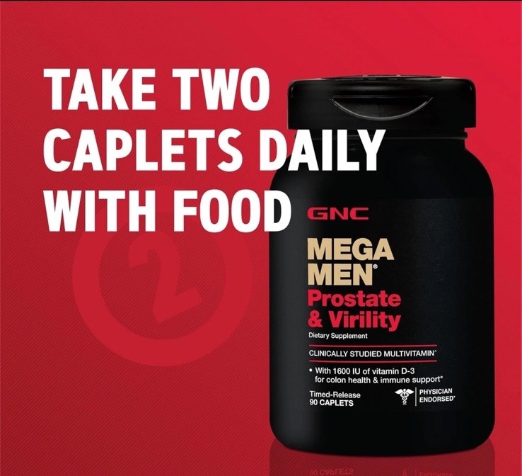 GNC Mega Men Prostate & Virility 90 Caplets Exp 03/28 Free Shipping
