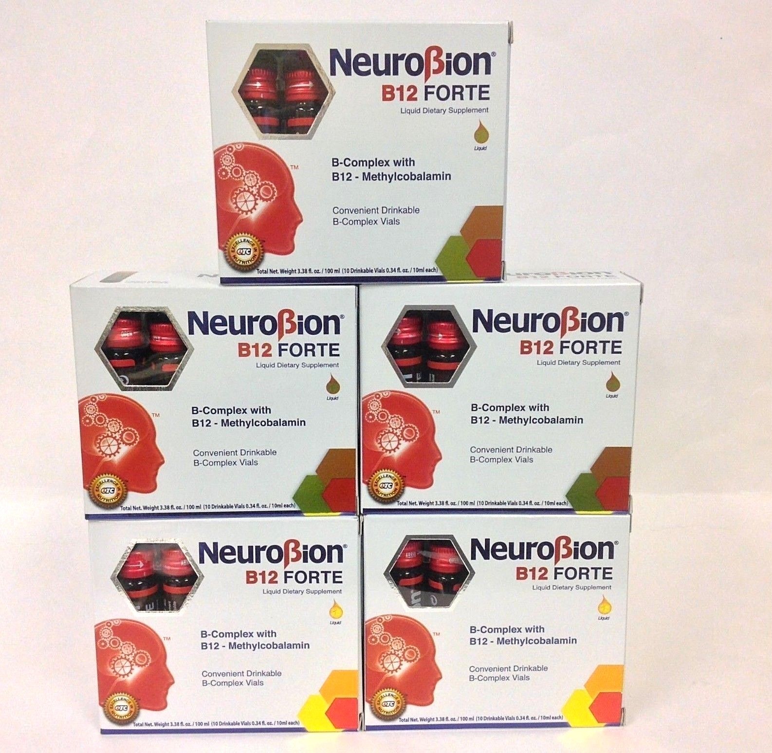 5 PACK – NEUROBION – B12 FORTE – LIQUID DIETARY SUPPLEMENT – 10 VIALS