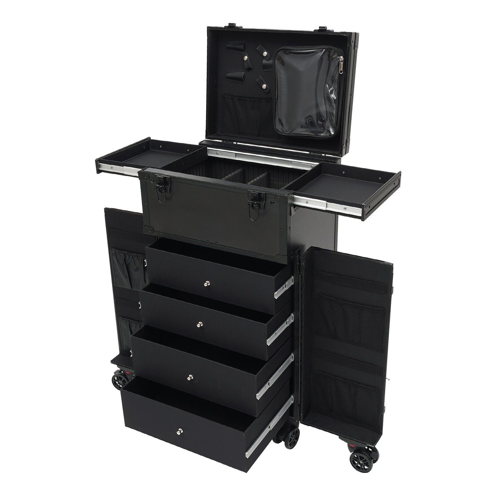 Professional Makeup Case Organizer Travel Case Rolling Makeup Cosmetics Case