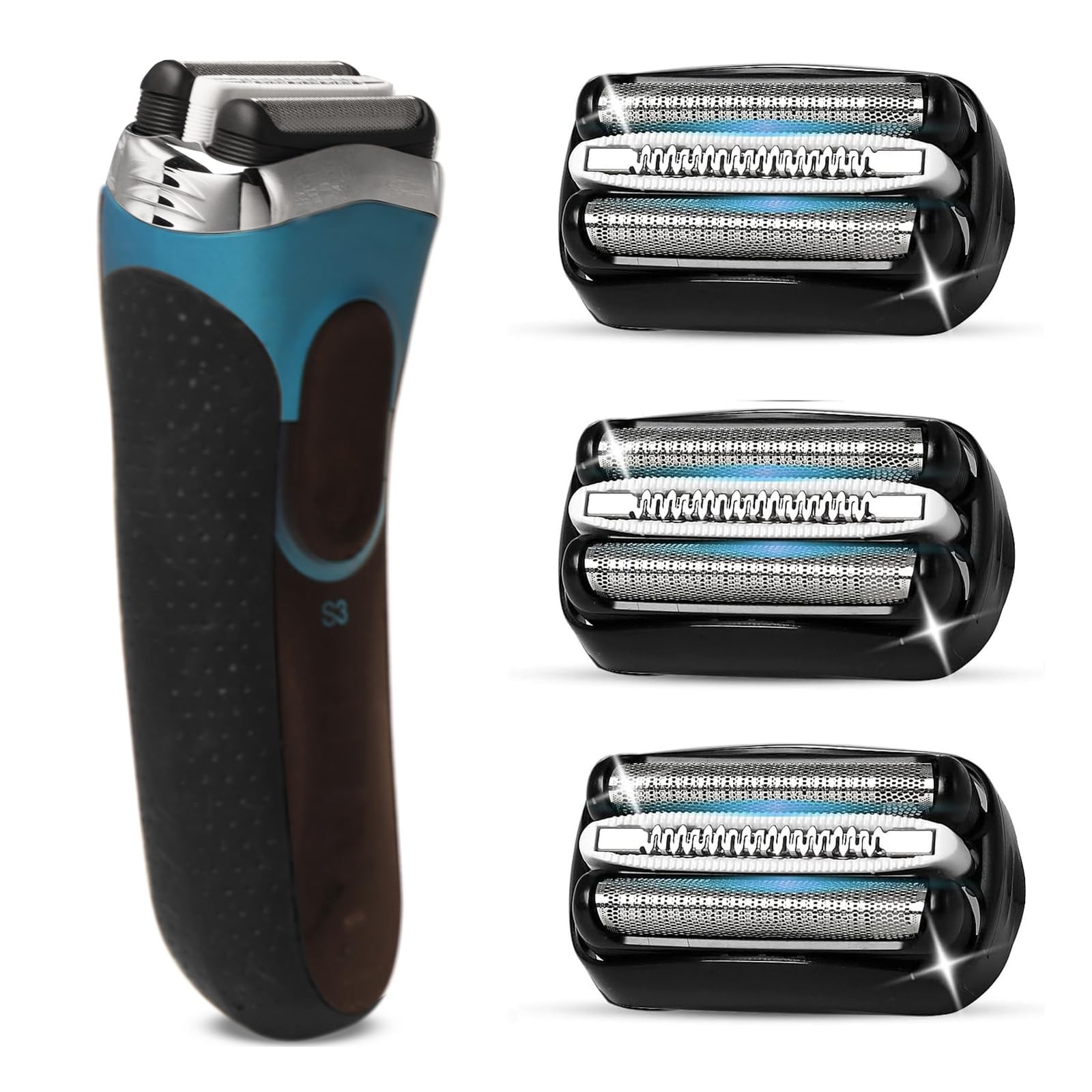 3-Pack Electric Replacement Heads for Braun Series 3 Shavers S3 3040s 3080s