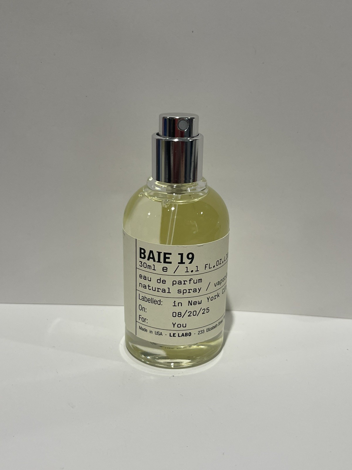 Le Labo Baie 19 Eau de Parfum Natural Spray, Regular Size 1Fl Oz 30ML