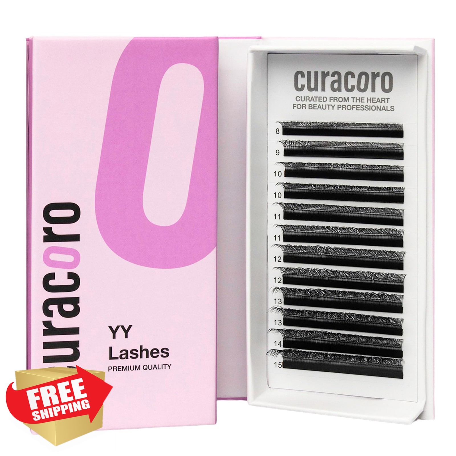 CURACORO 8mm YY Eyelashes 0.07 C Curl