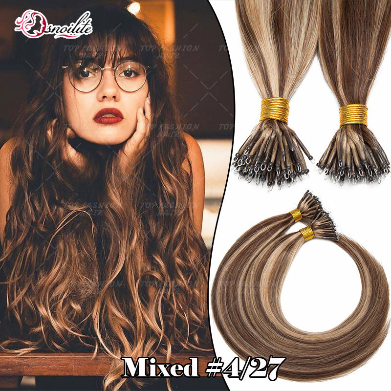 CLEARANCE Thick Full Head Nano Ring Remy Human Hair Extensions Micro Loop 150gr