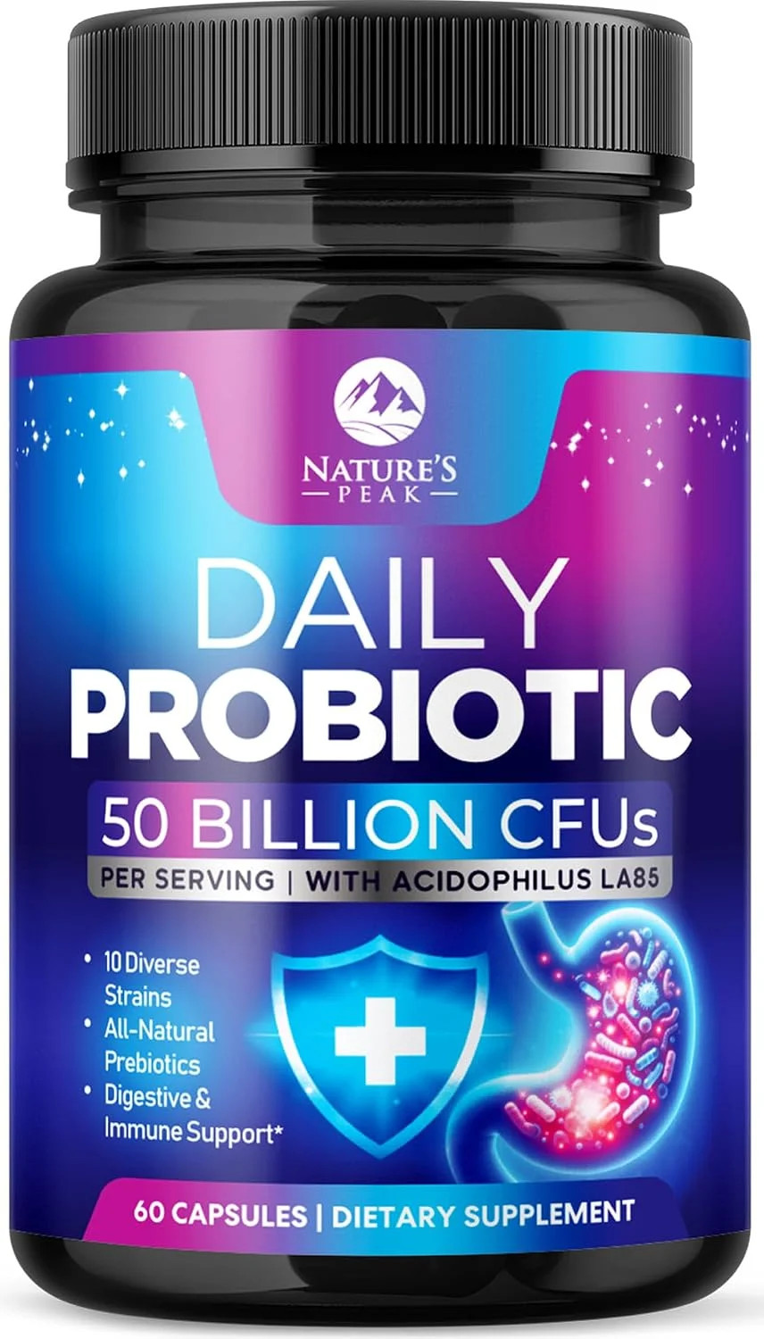 Probiotics 50 Billion CFU Per Capsule -10 Premium Strains+Digestive Enzymes