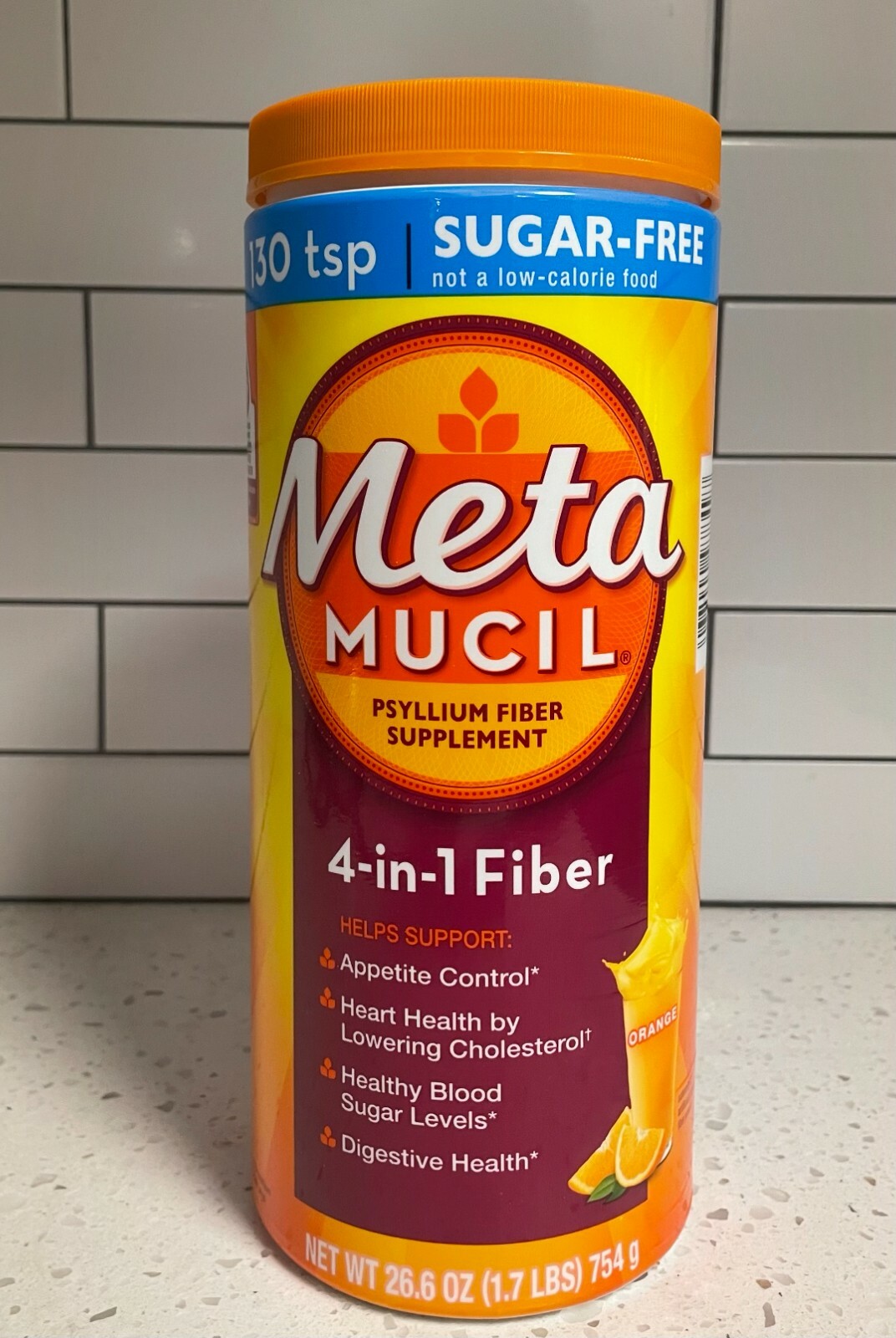 Metamucil Fiber, 130 Servings, Orange, 1.7 Lbs, BEST VALUE !! AMAZING !!