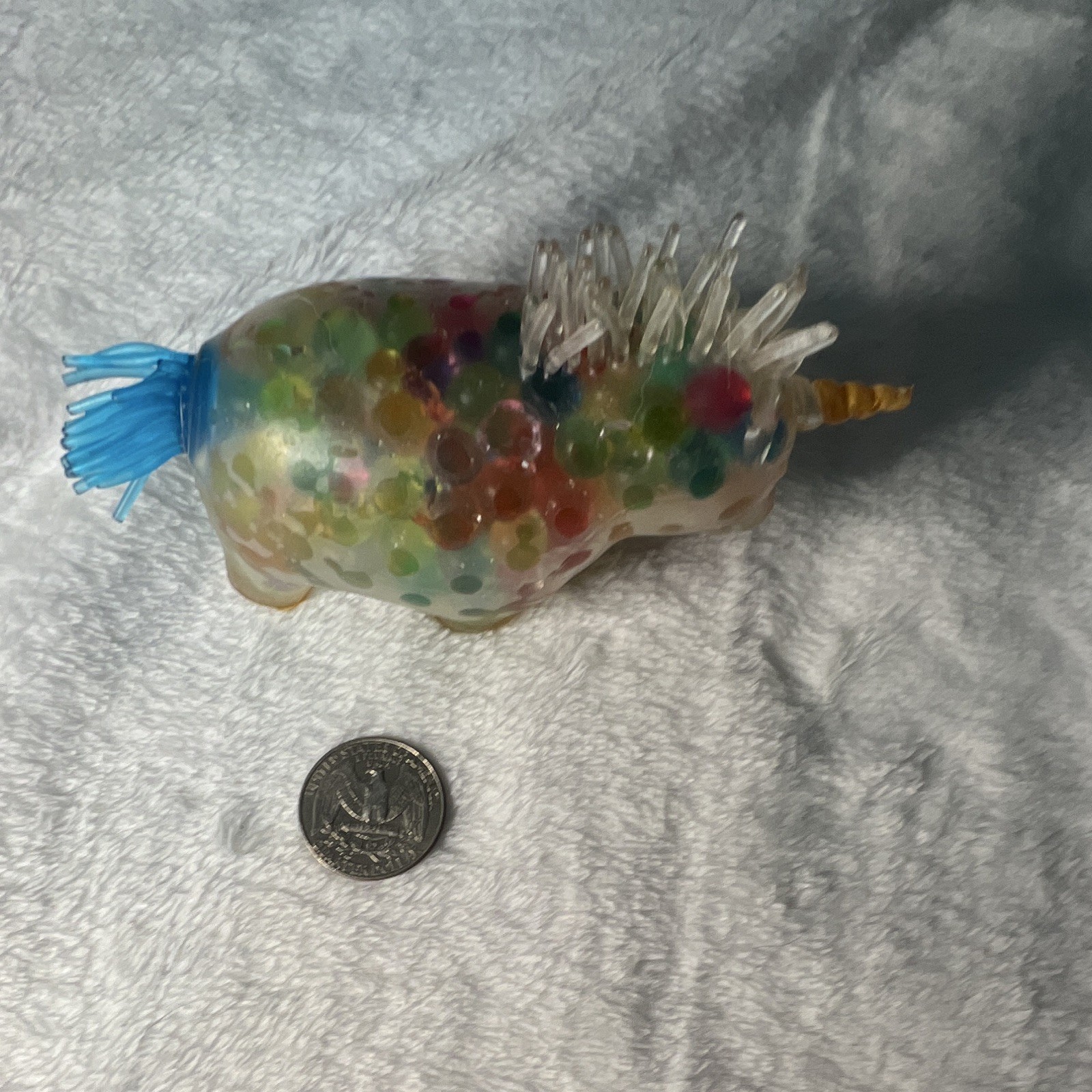 Multicolor Gel Unicorn Squishy Squeeze Ball Stress Reliever Toy 4 in x 2 in