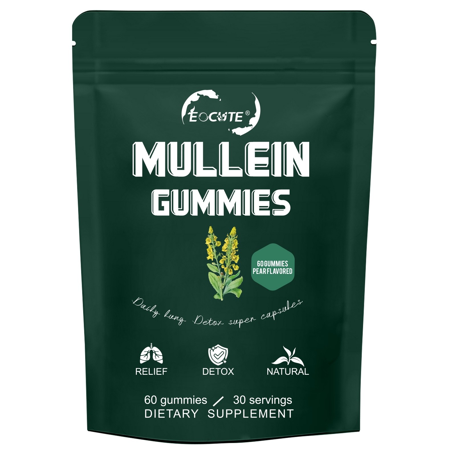 Mullein Leaf Extract Gummies for Lung Cleanse, Extra Strength 10000 MG NEW