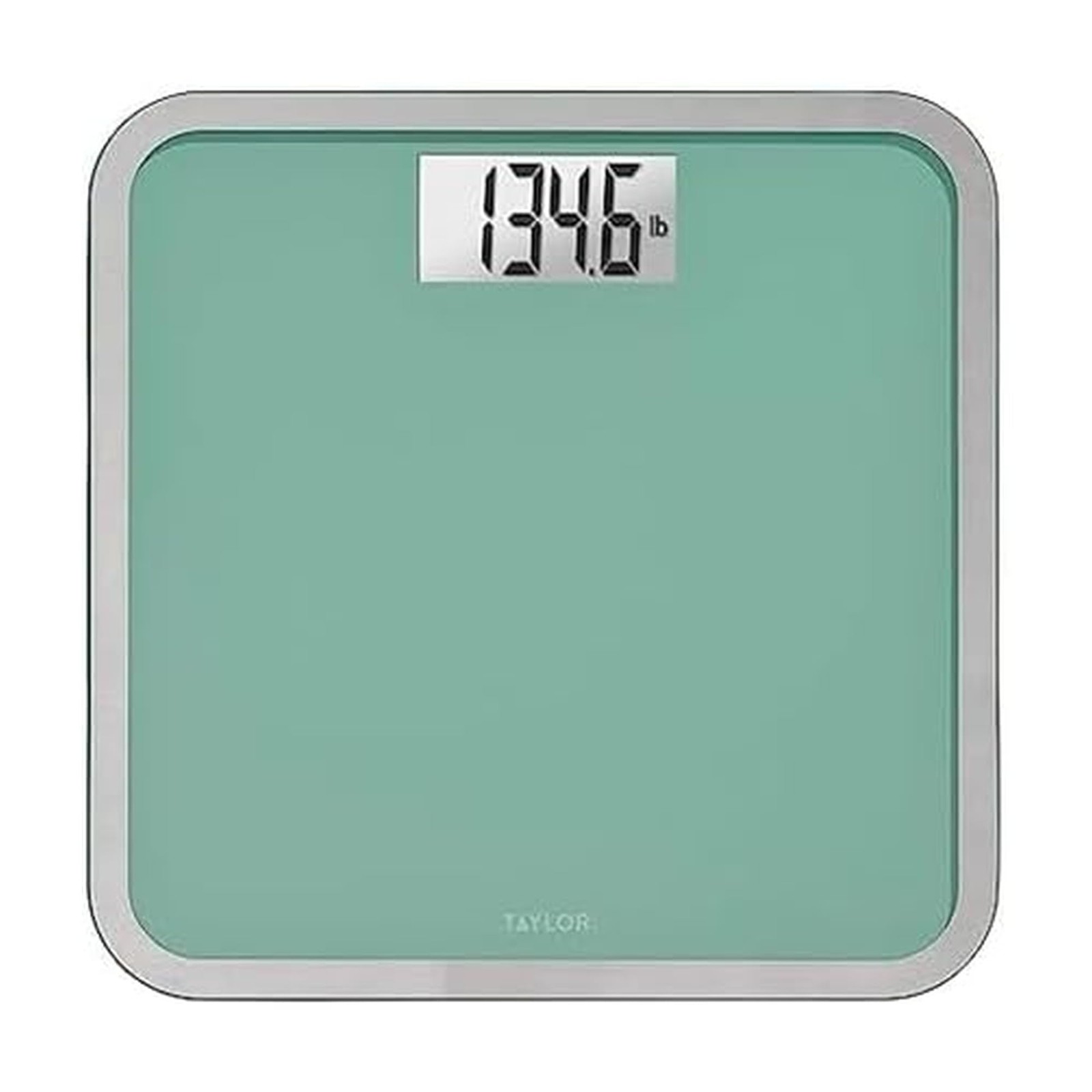 Taylor 500 lb Digital Glass Bathroom Scale – Large Platform, Seafoam Green