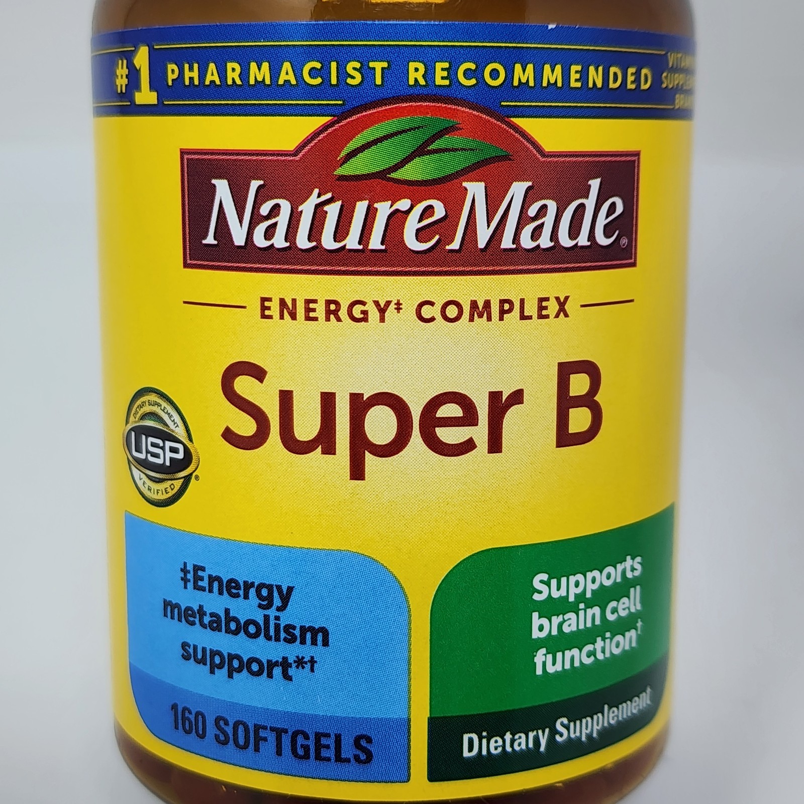 Nature Made Super B Complex Vitamins, 160 Softgels, 160 Day Supply, Exp 09/2026