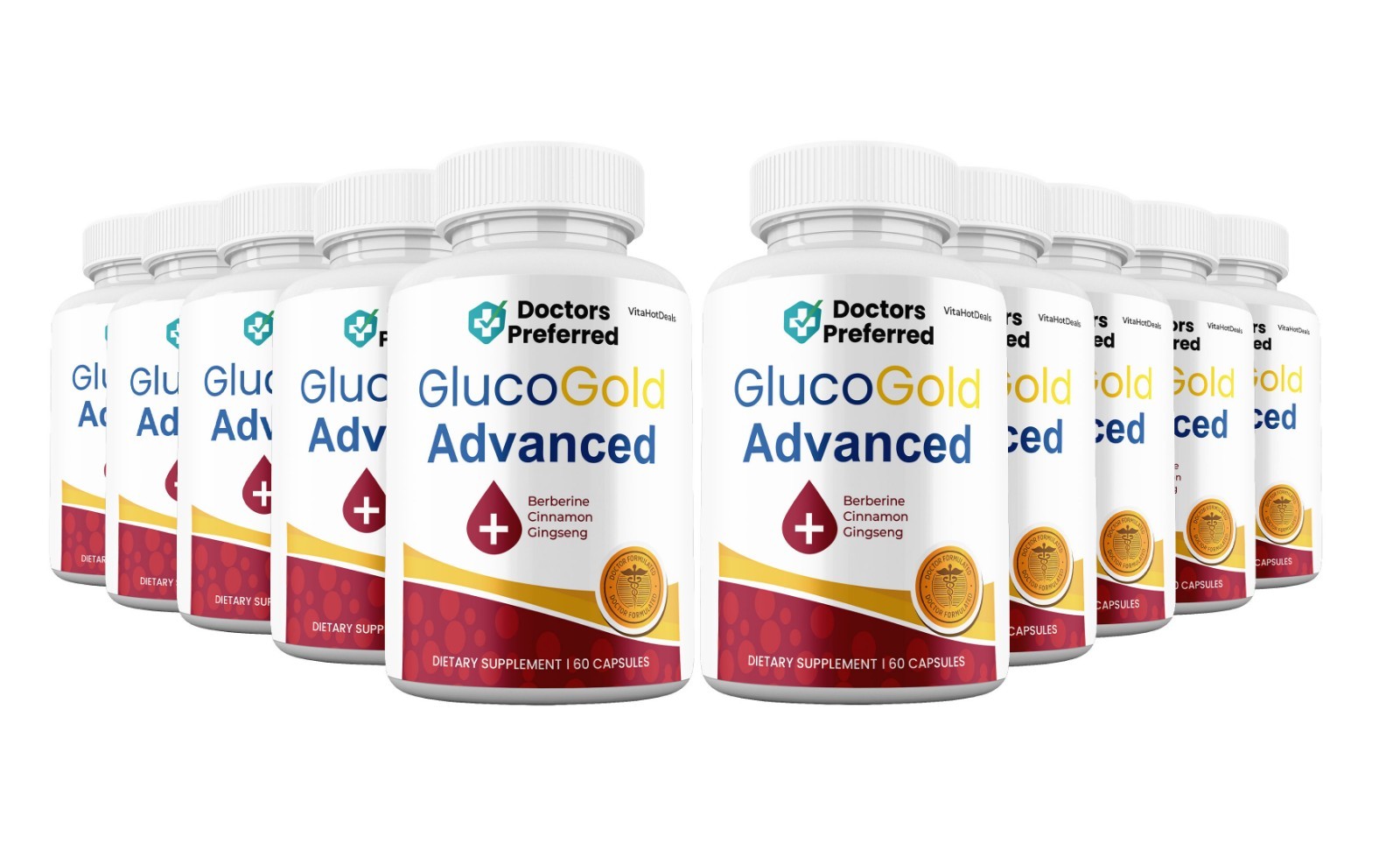 Gluco Gold Advanced Capsules, Max Strength GlucoGold Supplement (10 Pack)