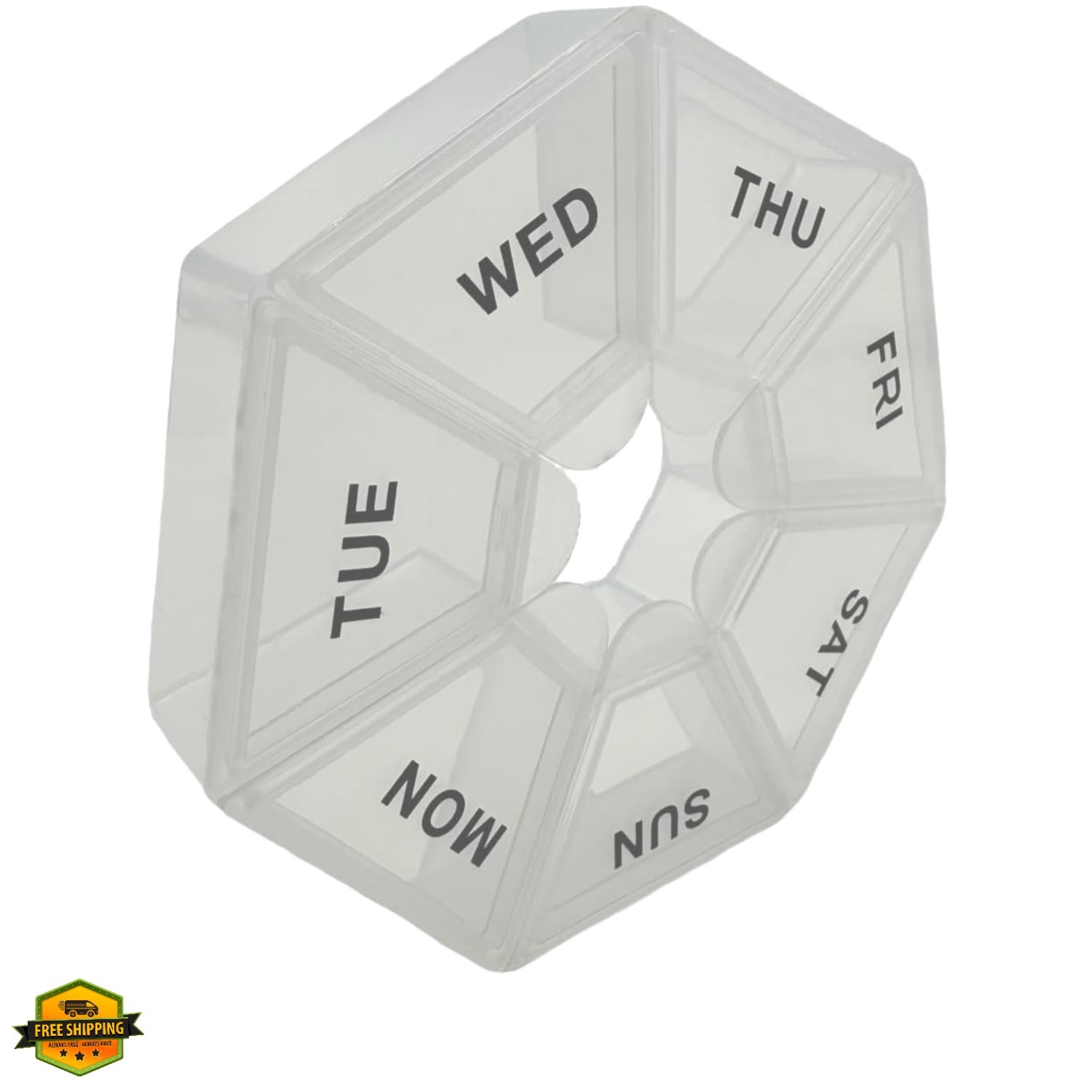 Weekly Pill Organizer – Small White Case, 7 Day Medicine Container for Travel…