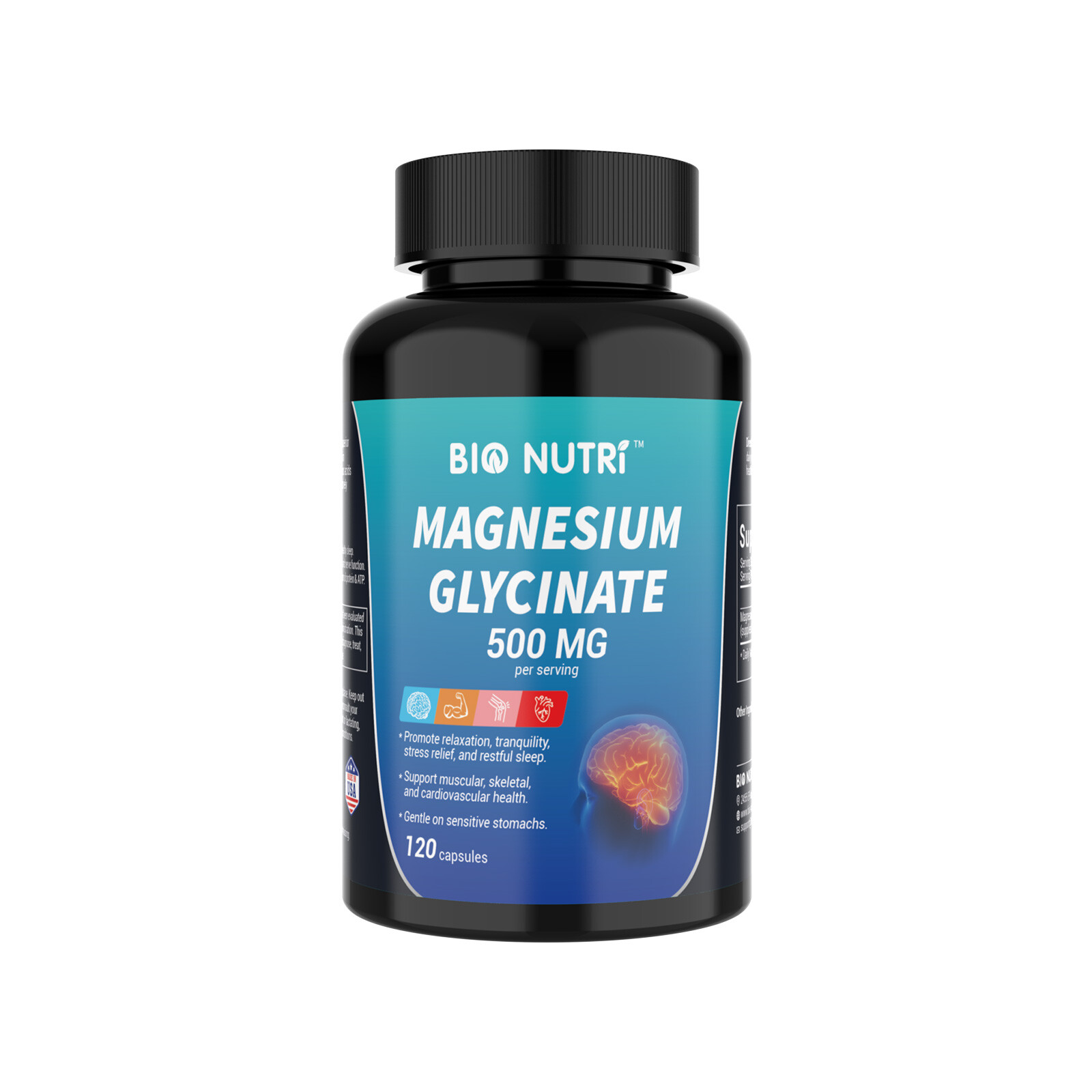 Magnesium Glycinate 500mg-120/240 Capsules For Sleep,Stress Relief Support Bone