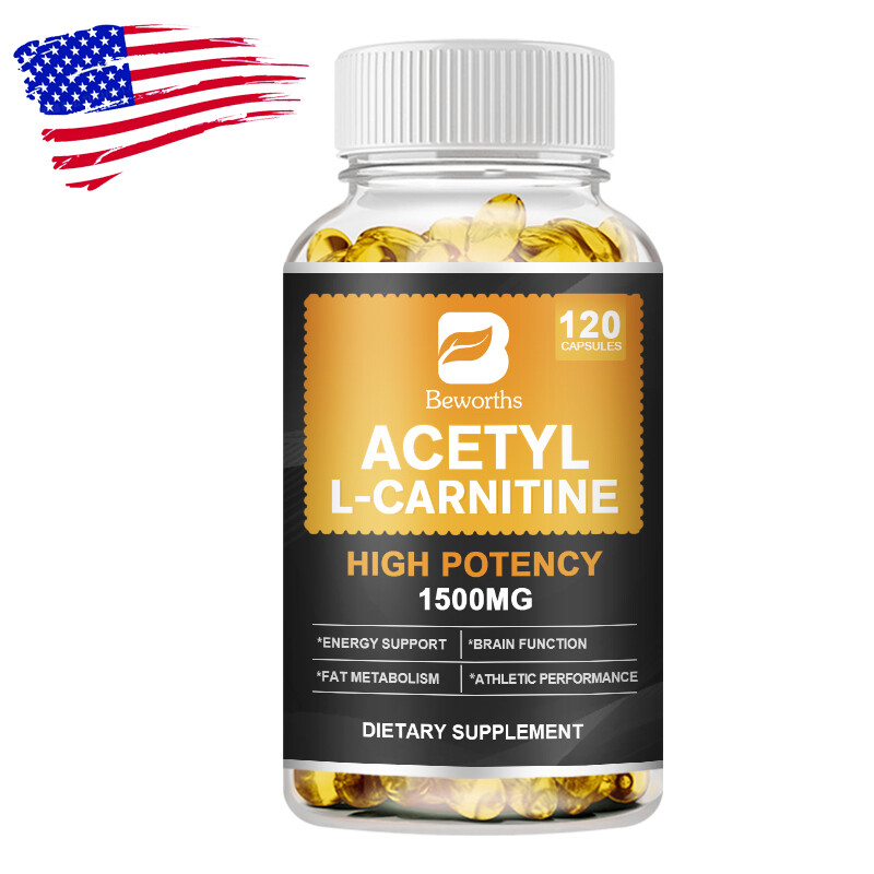 1500mg Acetyl L-Carnitine Capsules High Potency Supports Muscular Energy Support