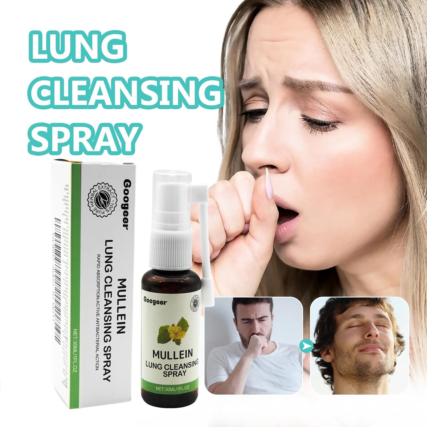 Mullein Lung Cleansing Spray Mullein Leaf Extract Spray Herbal Lung Cleanse Spra