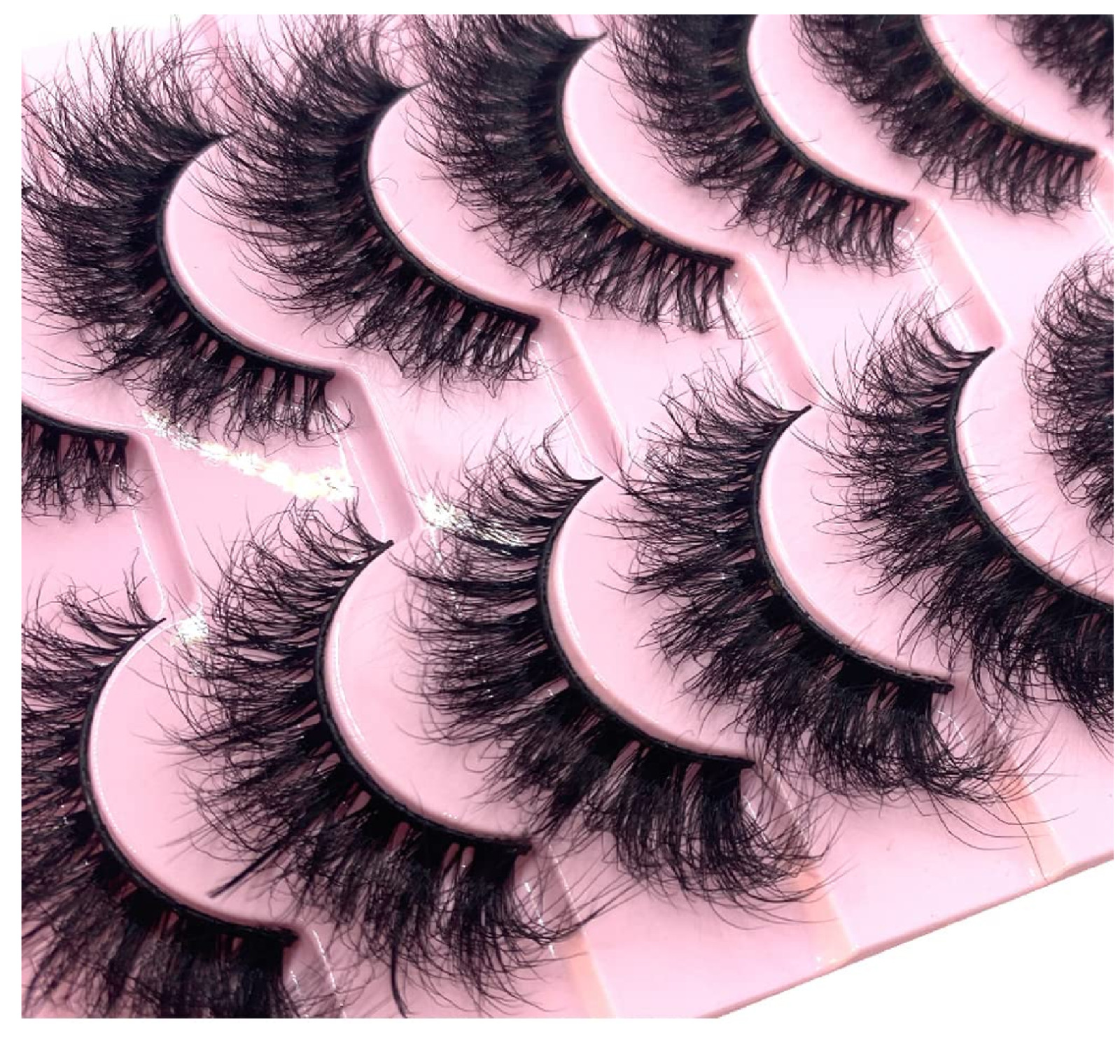 New 10 Pairs 3D Mink Lashes False Eyelashes Handmade Wispy Fluffy Long Lashes Na