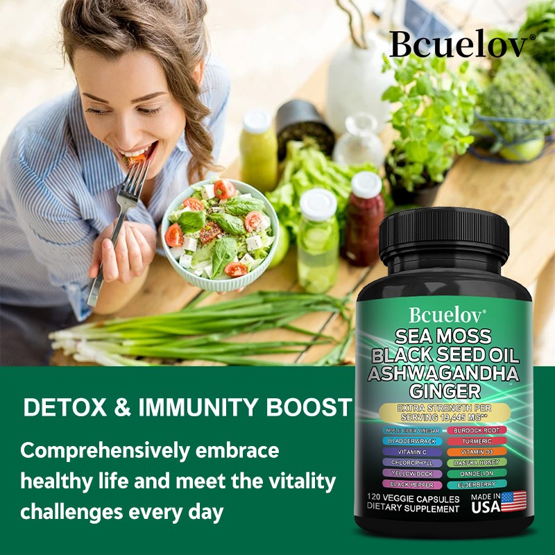 Sea Moss Supplements Promotes Skin Hair Digestive Immunity Health 120 Capsules
