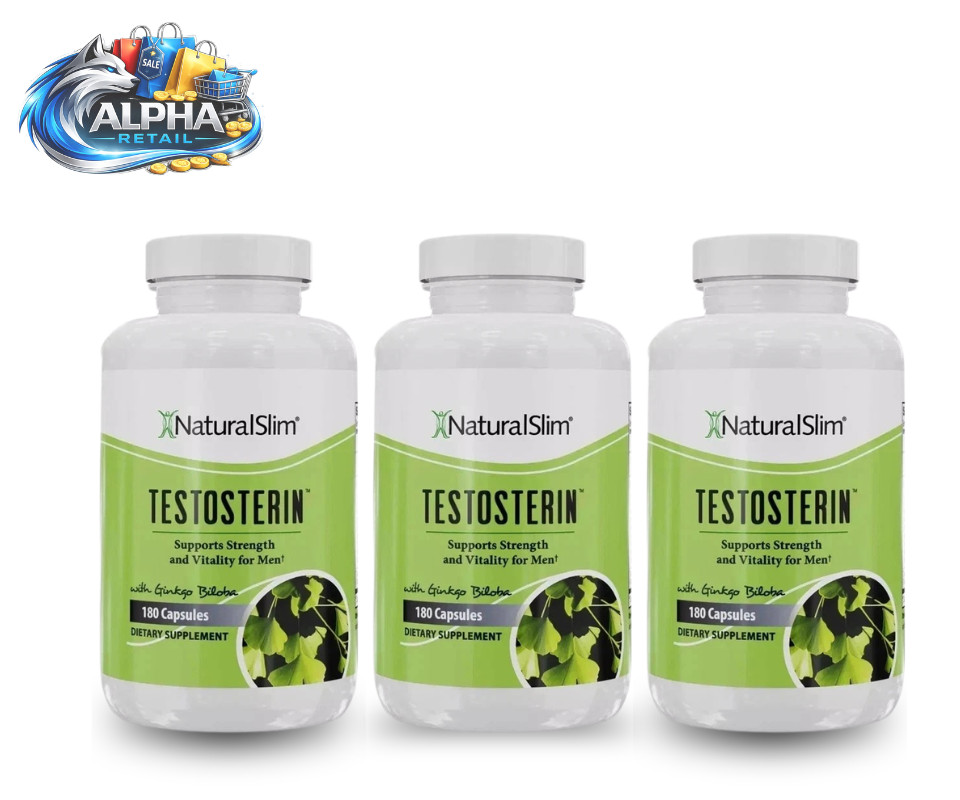 Natural Slim Testosterin Men’s Multivitamins Booster 180 Capsules ( Pack of 3)