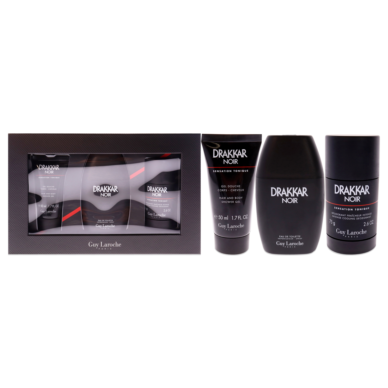 Drakkar Noir by Guy Laroche for Men – 3 Pc Gift Set