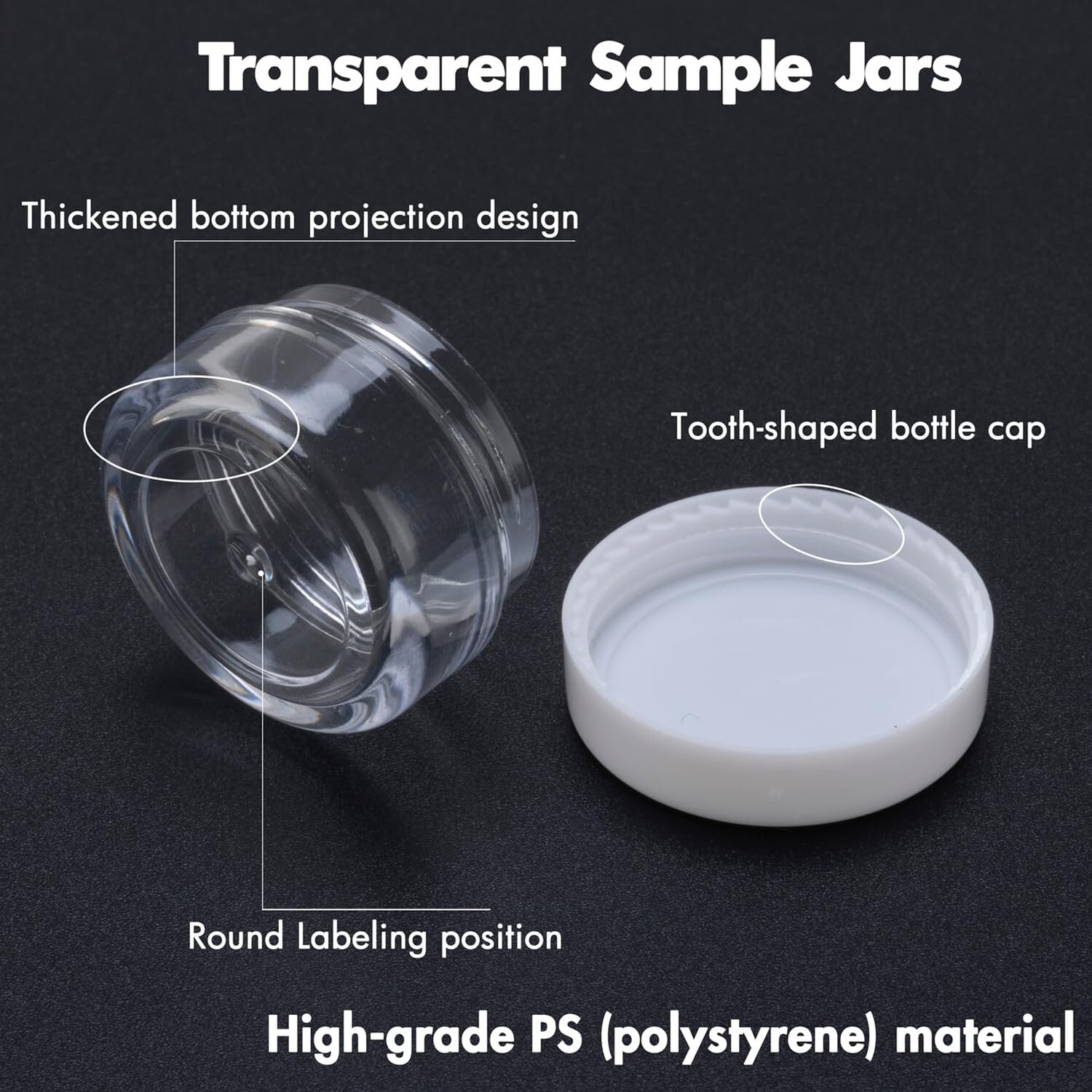 5 Gram Sample Containers with White Lids, 25 Count 5ML Sample Jars, Empty Cos…