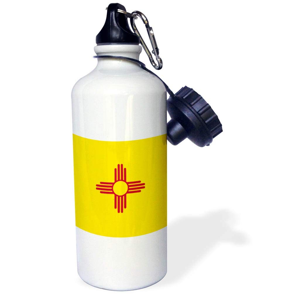 3dRose “Flag of New Mexico-US American United State 21 Ounces, White