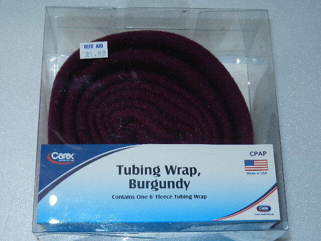 new no warranty Carex CPAP Tubing Wrap Burgundy 6 feet fleece C14600