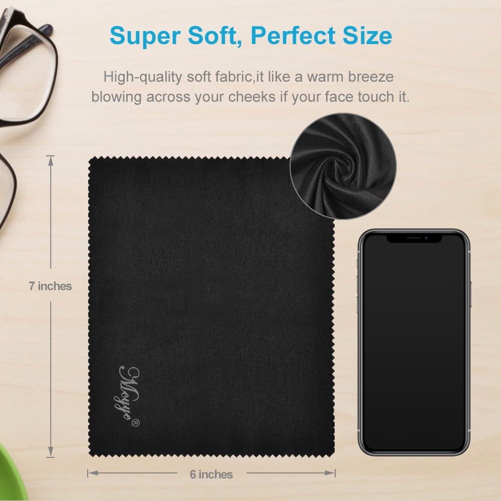 8 PCS Eyeglass Microfiber Cleaning Cloth for Glasses, 6 x7 in Cleaner | Premium
