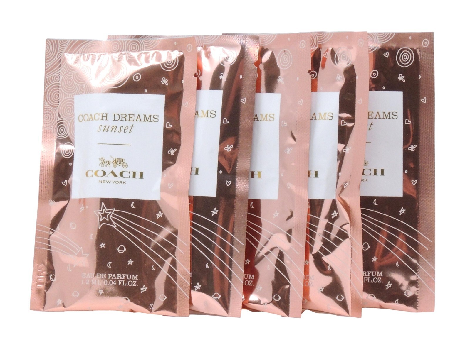 COACH DREAMS SUNSET EDP 1.2ml .04fl oz x 5 PERFUME SPRAY SAMPLE VIALS