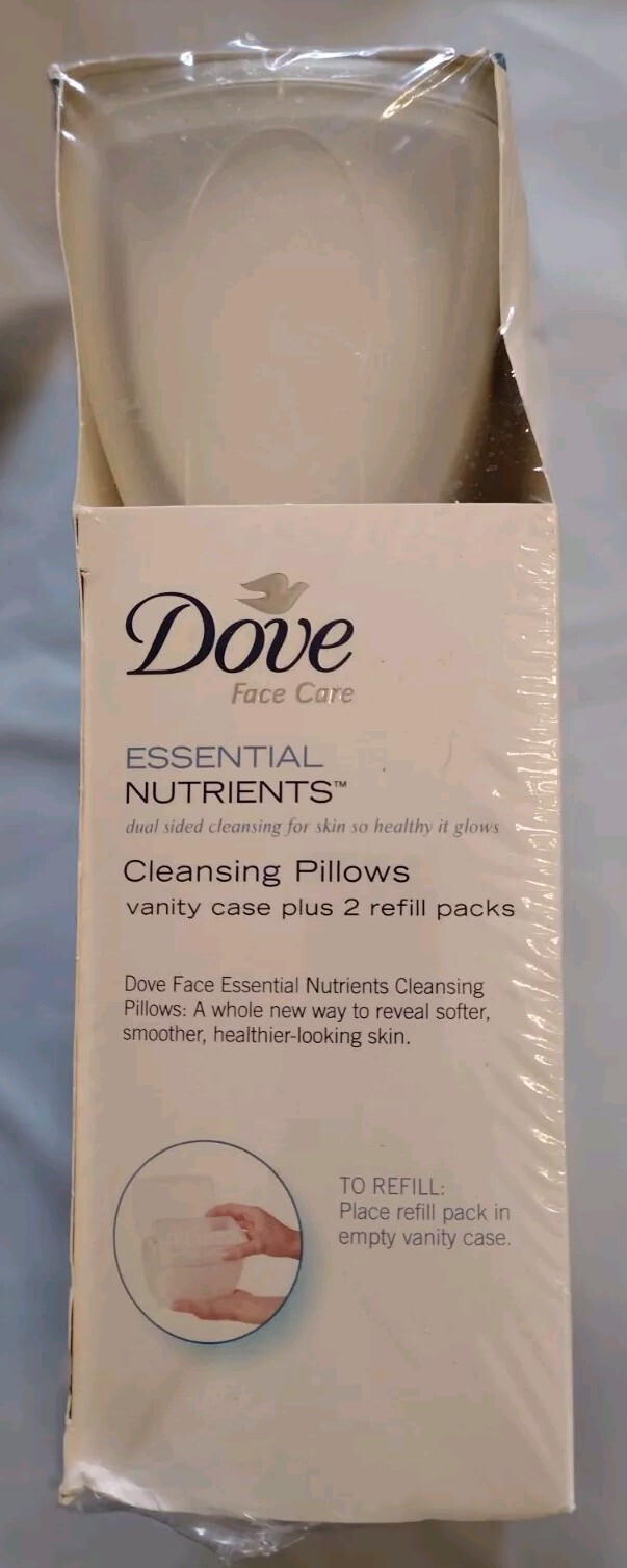 Dove Facial Care Essential Nutrients Dual Sided Cleansing Pillows Case + 42-New