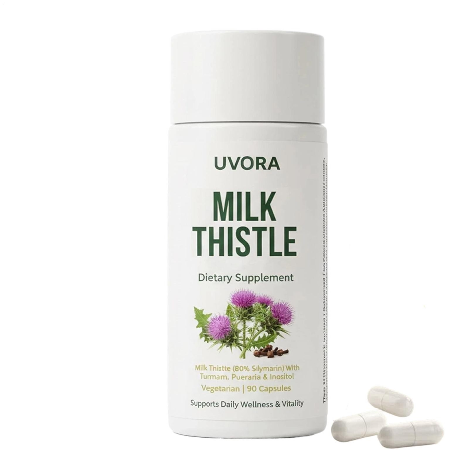 Uvora Milk Thistle Detox, Premium Herbal Supplement With Milk Thistle