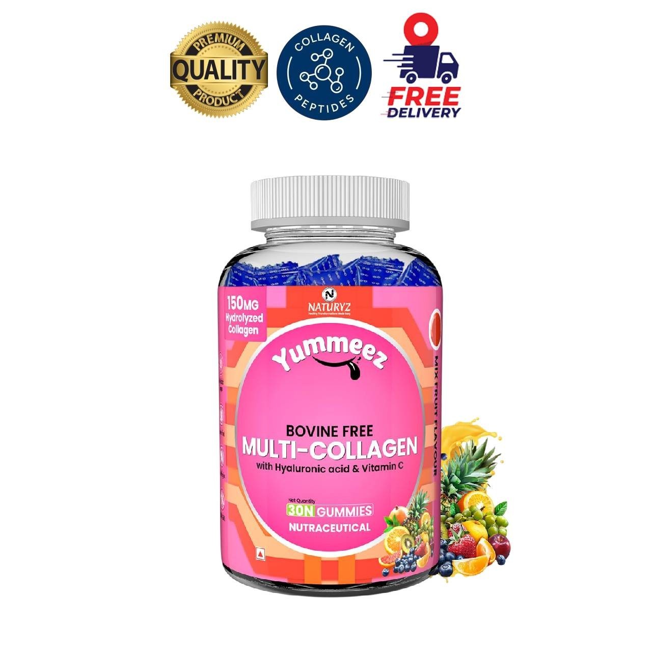 N.aturyz Multi Collagen Gummies Mix Fruit 30 Count