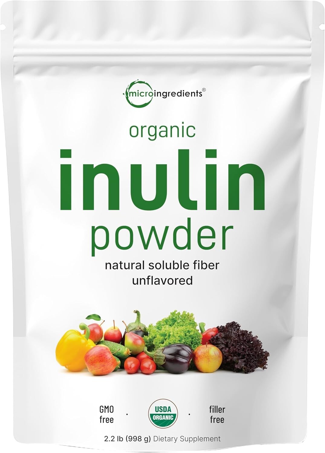 Organic Inulin FOS Powder (Jerusalem Artichoke), 2.2 Pounds (35 Ounce) ????