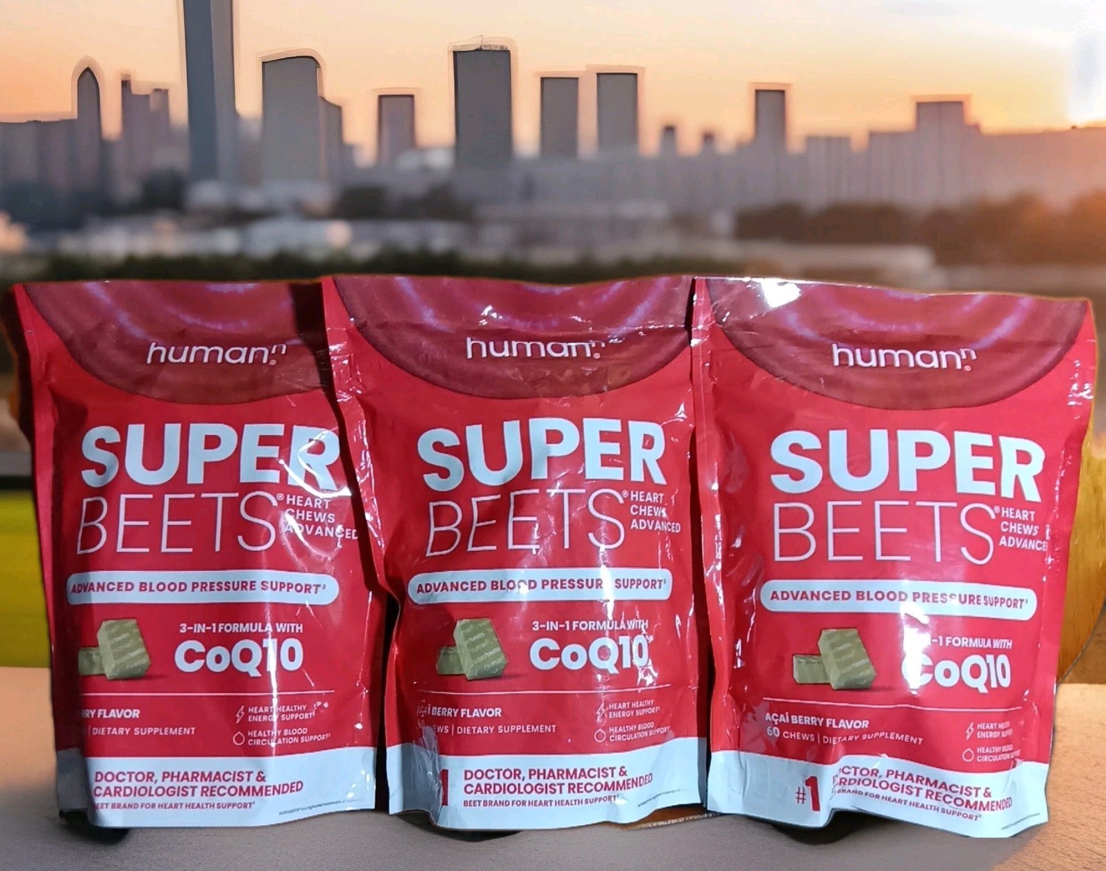 3 HUMANN SUPERBEETS BLOOD PRESSURE SUPPORT 3IN1 COQ10 SUPPLEMENT 60 X3 180 CHEWS