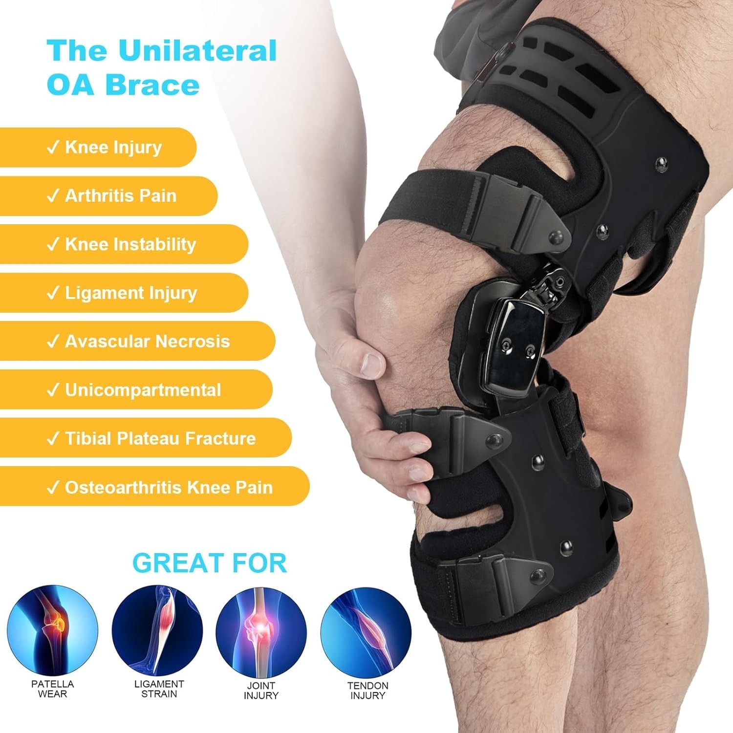 OA Unloader Knee Brace Support for Arthritis Pain, Osteoarthritis Bone on Bone