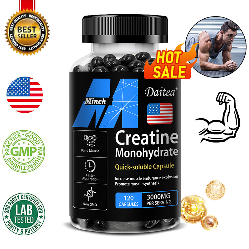 Creatine Monohydrate Capsules 3000mg, 30 To 120 Capsules, Muscle Explosion