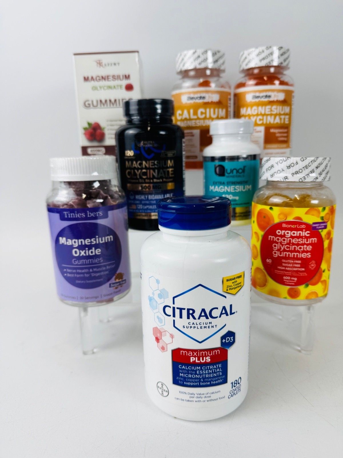 Magnesium & Calcium Bundle -Qunol Nutra Harmony Bioner Lab ElevateLife Tinies